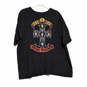 Guns N Roses Men TShirt Dark Gray Appetite For Destruction Cross Short Sleeve XL